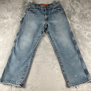 Wrangler FR Riggs Carpenter Jeans Mens Tag 34x30 (Actual 34x29) Blue Workwear